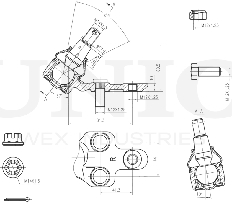 Опора шаровая (Unio). Артикул SSP-20104