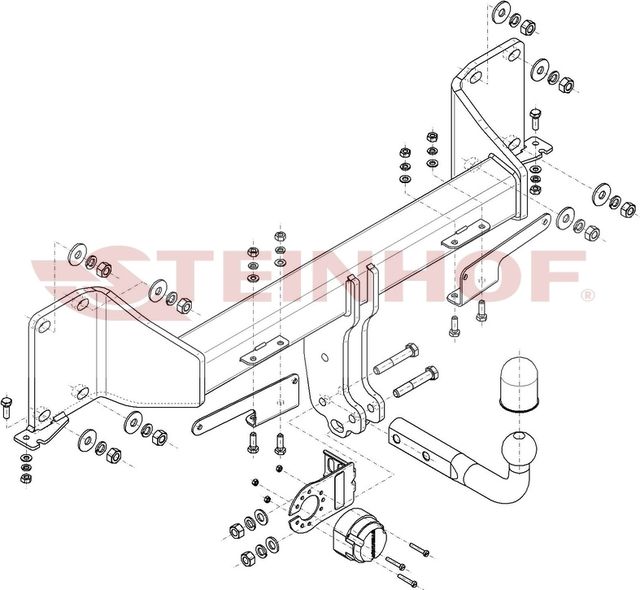 Фаркоп Steinhof для BMW X7 G07 2018-2026. Артикул B-088