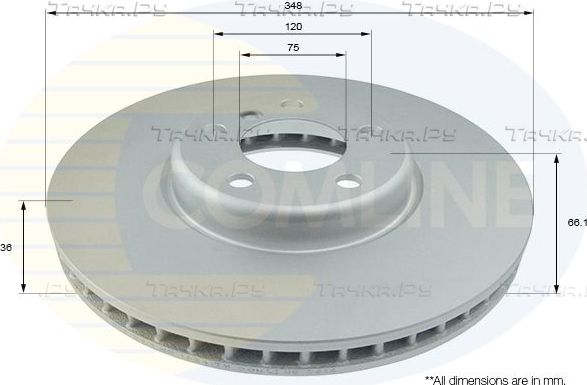 Тормозной диск Comline Comline передний левый для BMW 7 V (F01/F02/F04) 2008-2015. Артикул ADC1790VL