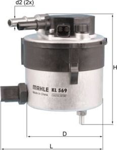 Топливный фильтр Mahle. Артикул KL 569