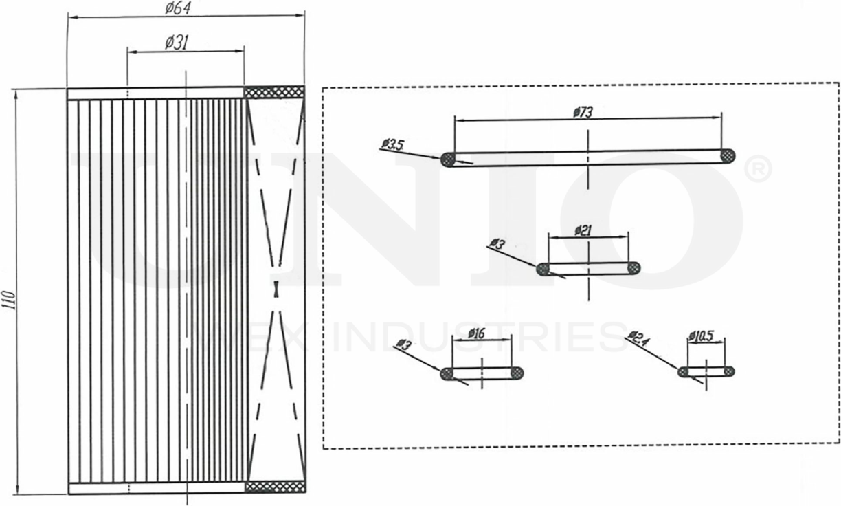 Фильтр масляный (Unio). Артикул FLT-20048