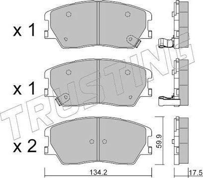 Тормозные колодки Trusting для Kia Soul III 2019-2026. Артикул 1305.0