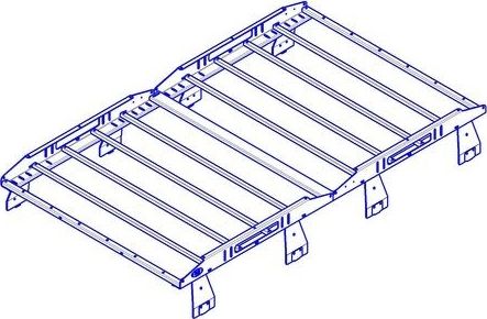 Экспедиционный багажник разборный OJ 2,4х1,6м для УАЗ Буханка 3741, 3909, 2206, 3962, 39094 1965-2026. Артикул 01.197.50
