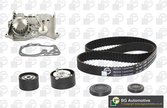 Помпа (водяной насос) с комплектом ремня ГРМ BGA. Артикул TB7303CPK