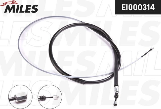 Трос ручника (тросик ручного тормоза) Miles. Артикул EI000314