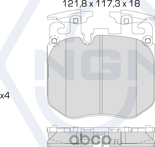 Колодки тормозные керамические, передние (NGN). Артикул 3502455