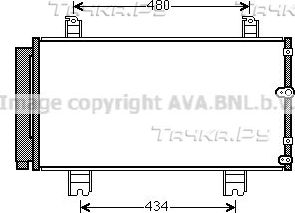 Радиатор кондиционера (конденсатор) AVA (алюминий). Артикул TO5572D
