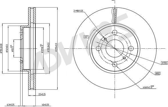 Тормозной диск Advics. Артикул A6F116B