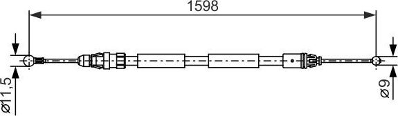 Трос ручника (тросик ручного тормоза) Bosch. Артикул 1 987 482 388