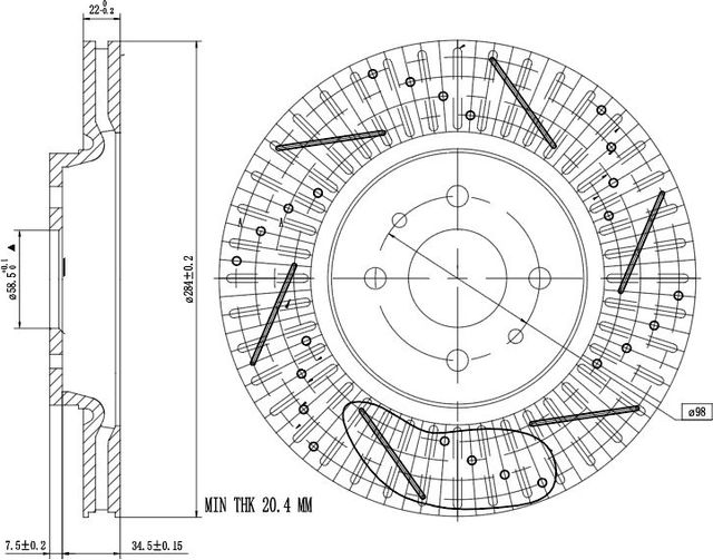 Диск тормозной LADA KALINA перед. (Trialli). Артикул DF144S