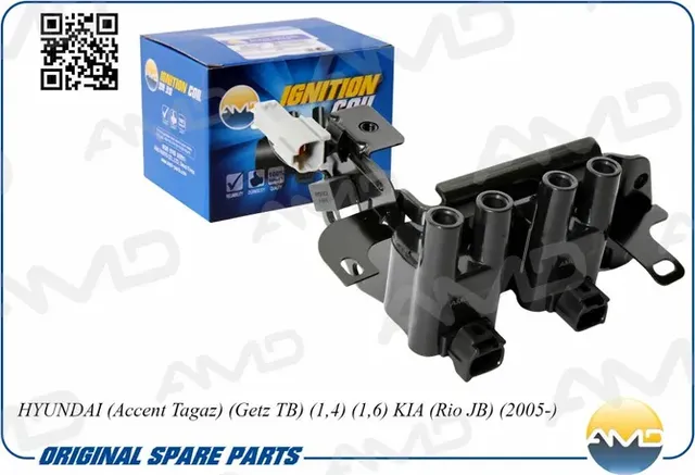 Катушка зажигания HYUNDAI/KIA ACCENT ТагАЗ/GETZ/ELANTRA/MATRIX 1.4/1.5/1.6 (AMD) AMD. Артикул AMDEL421