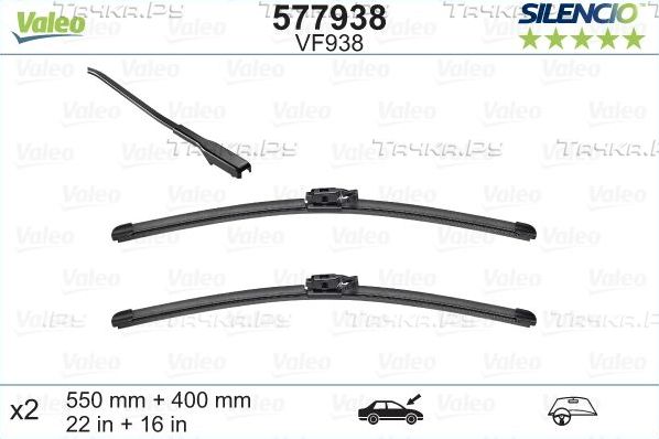 Щетки стеклоочистителя (дворники) Valeo Silencio Flat Blade. Артикул 577938