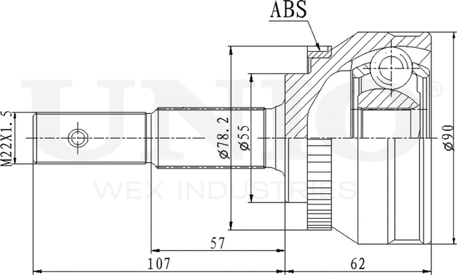 ШРУС наружный (Unio). Артикул CVJ-20271