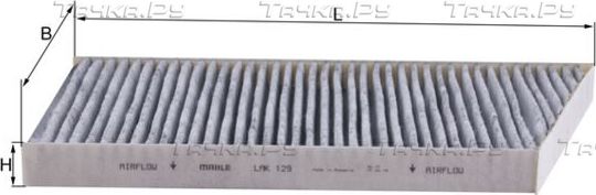 Салонный фильтр Mahle. Артикул LAK 129