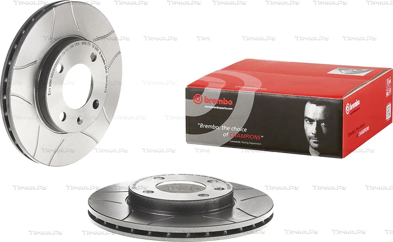 Тормозной диск Brembo MAX передний для Volkswagen Passat B1 1978-1980. Артикул 09.4765.75