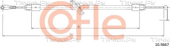 Трос ручника (тросик ручного тормоза) Cofle. Артикул 10.9867