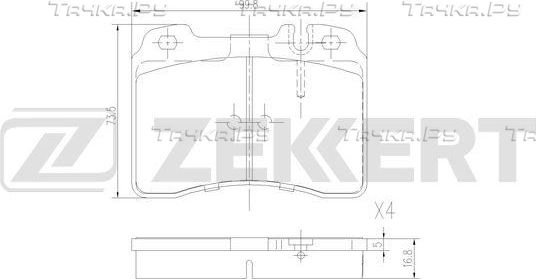 Тормозные колодки Zekkert. Артикул BS-3002