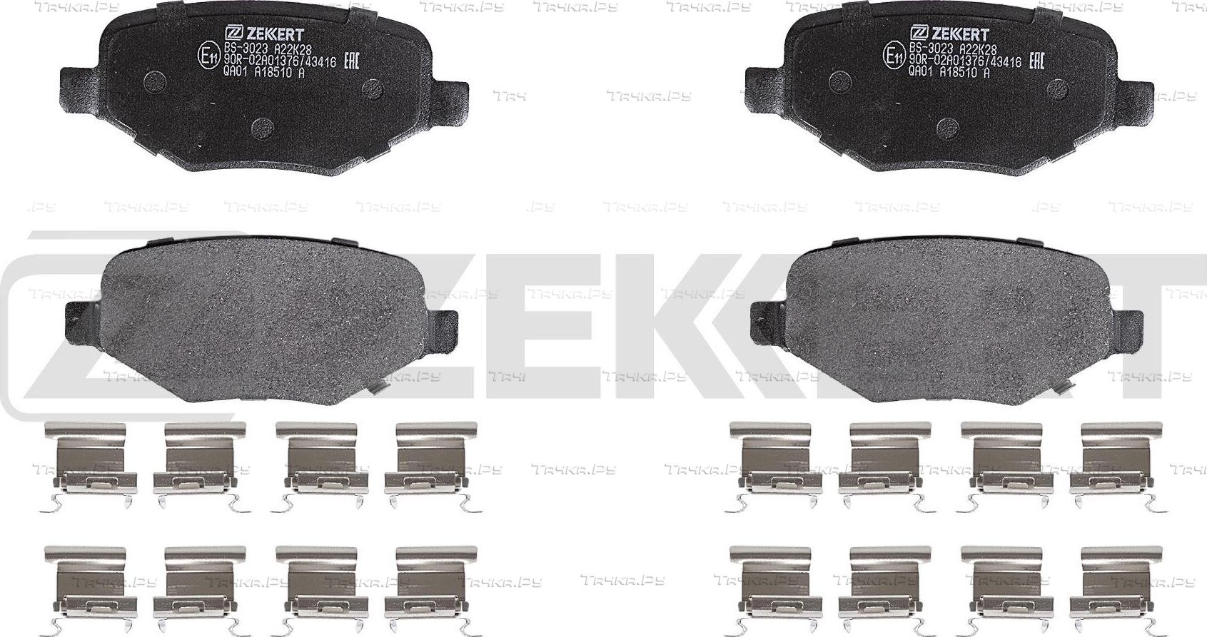Тормозные колодки Zekkert задние для Dodge Journey I 2008-2026. Артикул BS-3023
