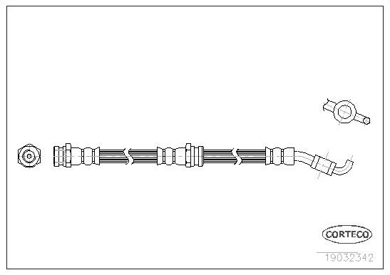 Тормозной шланг Corteco передний для Mazda Demio I (DW) 1998-2003. Артикул 19032342