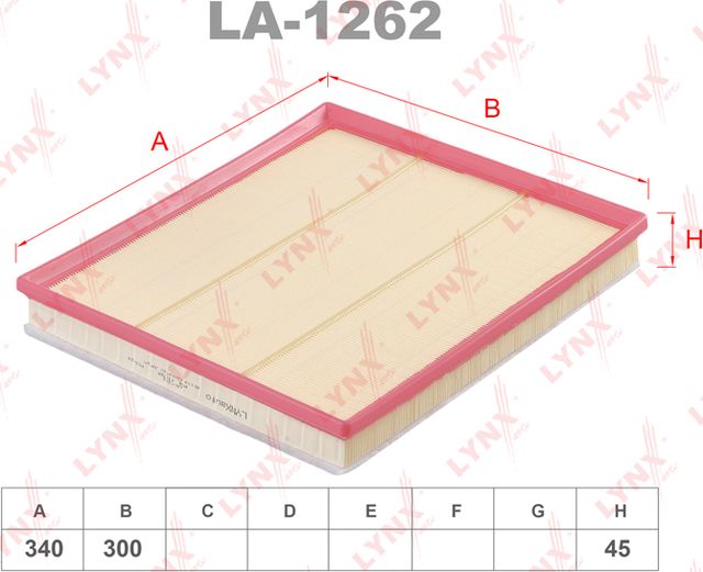Воздушный фильтр LYNXauto для Ford Transit VIII 2016-2026. Артикул LA-1262