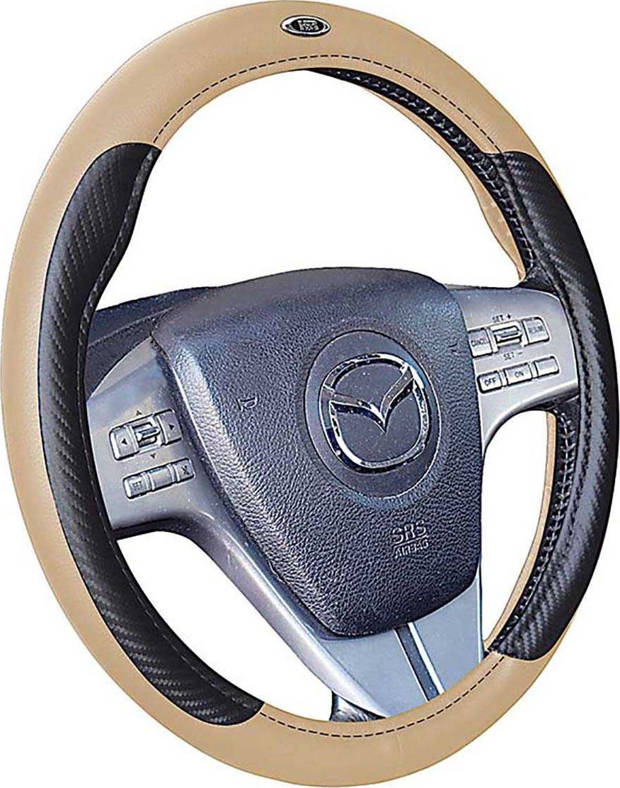 Оплётка на руль Hadar Rosen Speed (размер M, экокожа, цвет ЧЕРНЫЙ/БЕЖЕВЫЙ). Артикул 30491