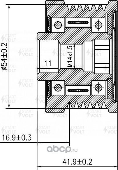 Муфта генератора обгонная StartVOLT. Артикул SGP 1013