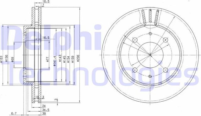 Тормозной диск Delphi. Артикул BG3202