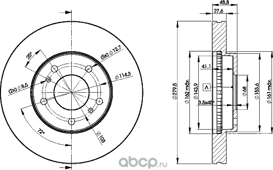 Диск тормозной (Icer). Артикул 78BD4103