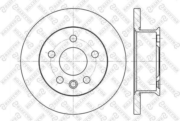 Тормозной диск Stellox передний для Volkswagen Transporter T4 1990-2003. Артикул 6020-4732-SX