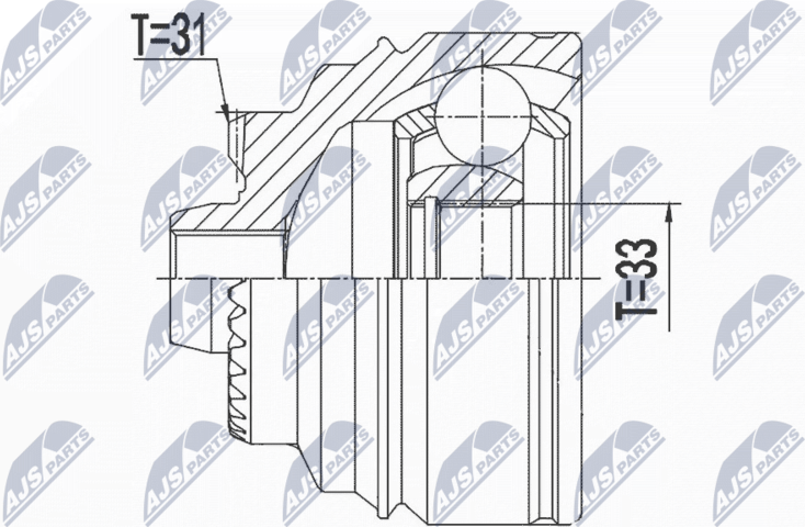 Шрус внутренний (граната) NTY. Артикул NPZ-BM-025