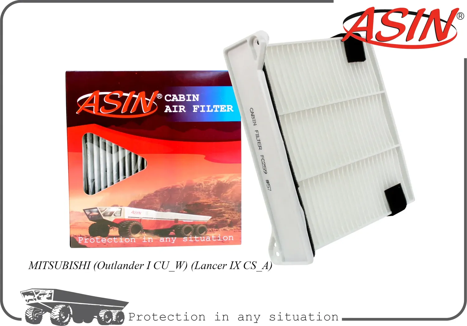 Фильтр салонный (Asin). Артикул ASINFC259