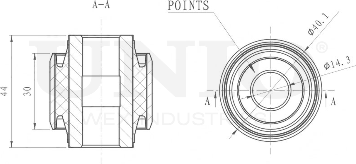 Сайлентблок реактивной тяги (Unio). Артикул RMP-20491