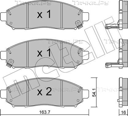 Тормозные колодки Metelli передние для Nissan Leaf I (ZE0/AZE0) 2010-2013. Артикул 22-0743-1