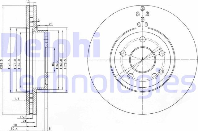 Тормозной диск Delphi. Артикул BG3838