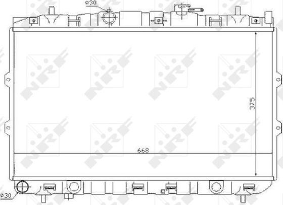 Радиатор охлаждения двигателя NRF (алюминий). Артикул 53819