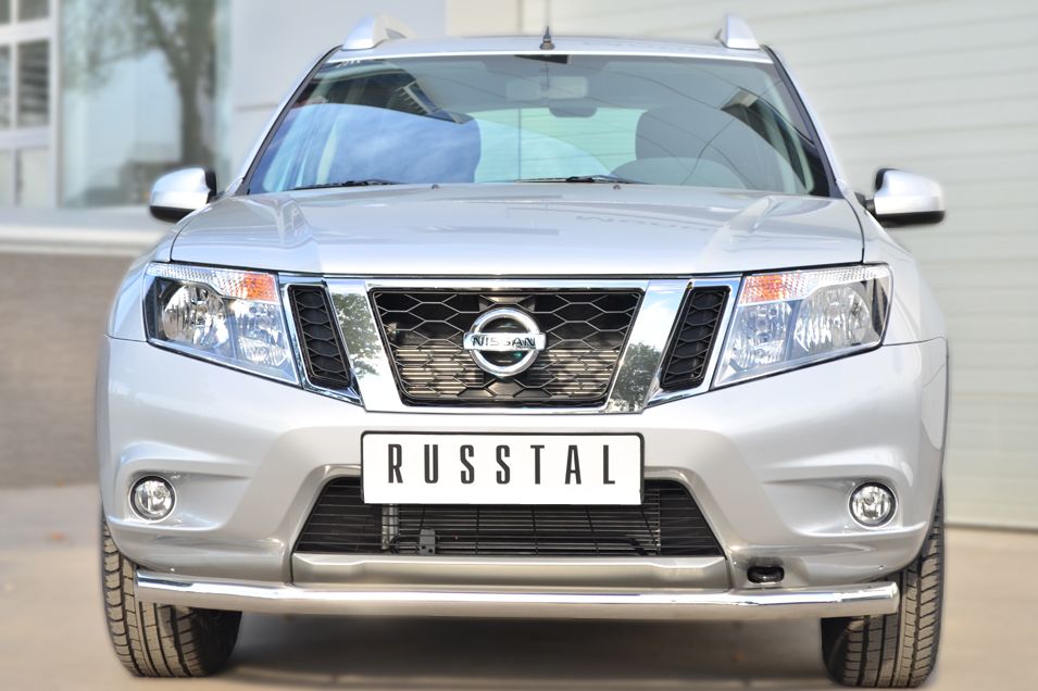 Защита RusStal передняя d63 для Nissan Terrano III 2014-2026. Артикул NTRZ-001786