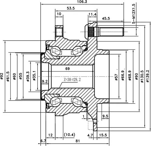 СТУПИЦА КОЛЕСА HYUNDAI I30 IX55 NEXO SON GR SA-FE TUCS KIA CAD OPT SPORT SOR (Zikmar). Артикул Z89701R