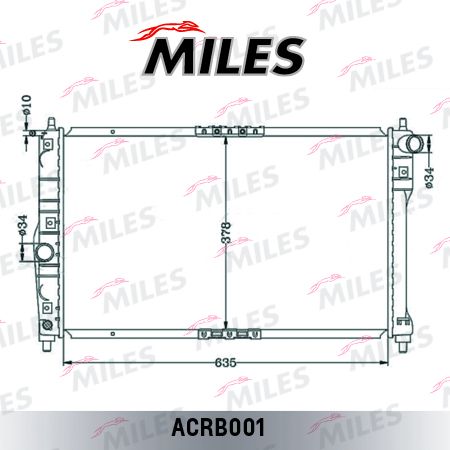 Радиатор охлаждения двигателя Miles (алюминий). Артикул ACRB001