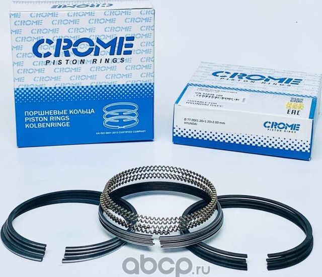 Комплект поршневых колец +100 G4FC (Crome). Артикул CR31039100