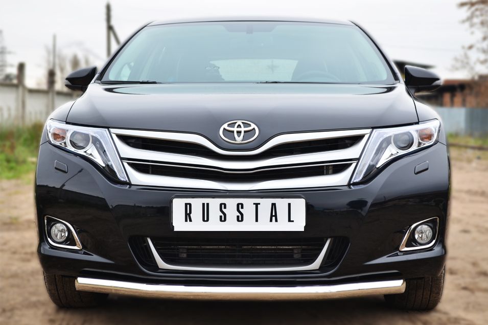 Защита RusStal переднего бампера d63 (секции) для Toyota Venza 2013-2026. Артикул TVZ-001477