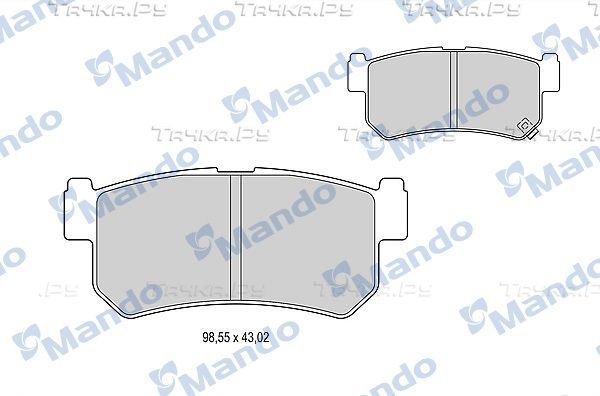 Тормозные колодки Mando задние для Daewoo Korando 1999-2001. Артикул MBF015336