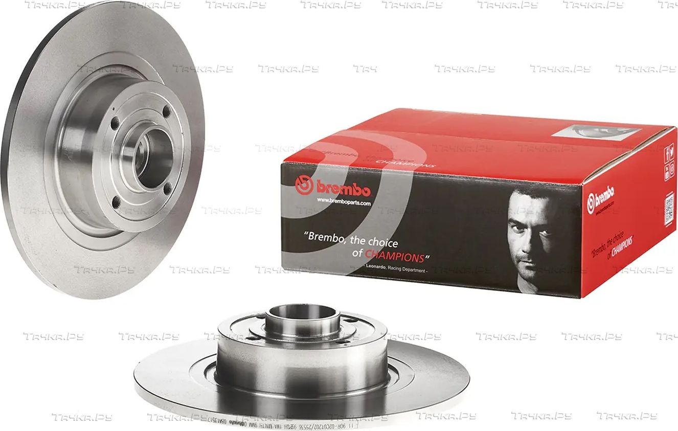 Тормозной диск Brembo со встроенным подшипником задний для Renault Megane II 2003-2009. Артикул 08.A135.17