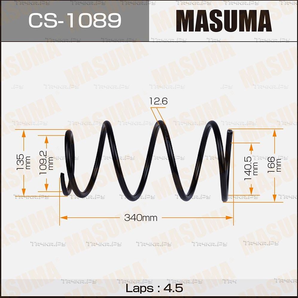 Пружина подвески Masuma передняя правая/левая для Toyota Prius I 2000-2004. Артикул CS-1089