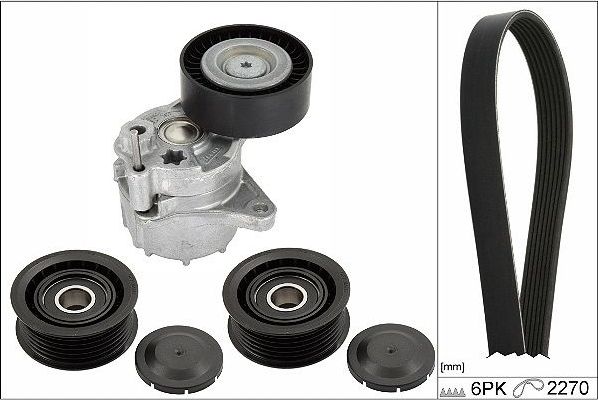 Приводной ремень поликлиновой с роликами (комплект) Ina. Артикул 529 0449 10