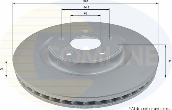 Тормозной диск Comline COATED. Артикул ADC0298V