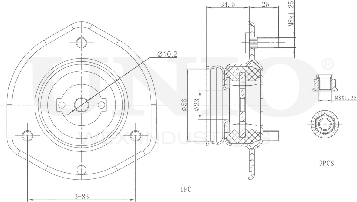 Опора амортизационной стойки (Unio). Артикул RMP-13042