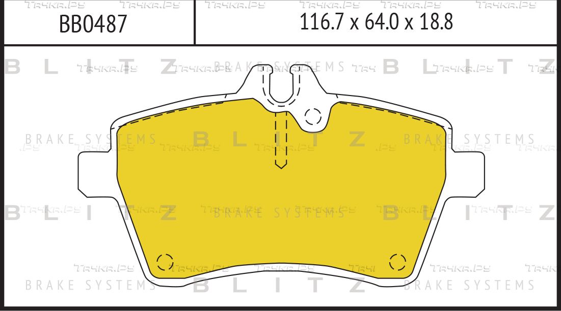 Колодки тормозные MB W169/W245 04- 1.5-2.0 передн. (Blitz). Артикул BB0487