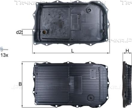 Масляный поддон картера АКПП Mahle для BMW 1 II (F20/F21) 2011-2019. Артикул HX 184KIT