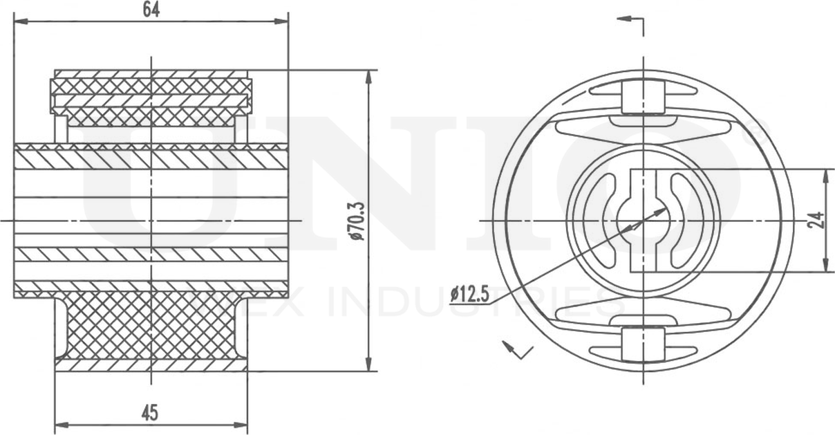 Сайлентблок рычага подвески (Unio). Артикул RMP-20053