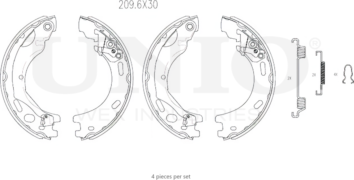Колодки тормозные барабанные, комплект (Unio). Артикул BRP-10079